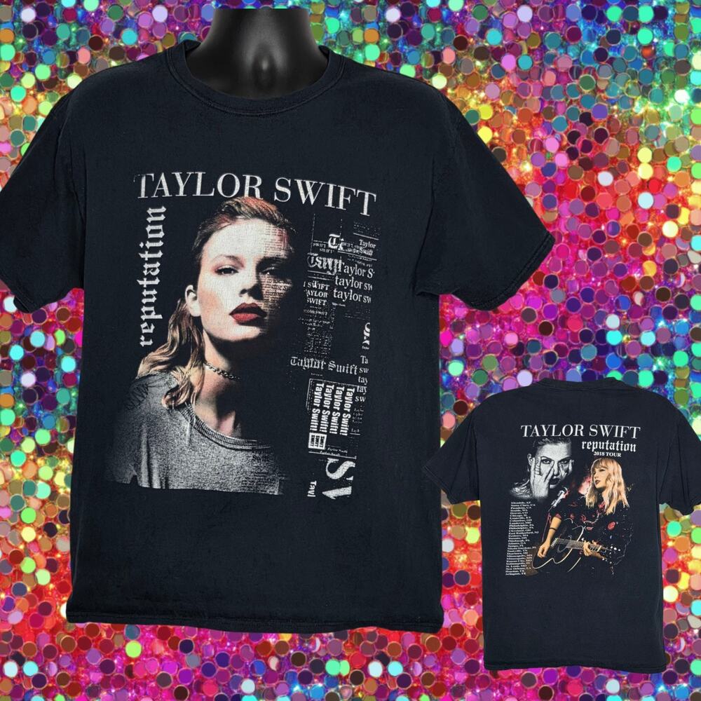 Taylor Swift Reputation 2018 Tour Double Sided Concert T-Shirt, sz Large